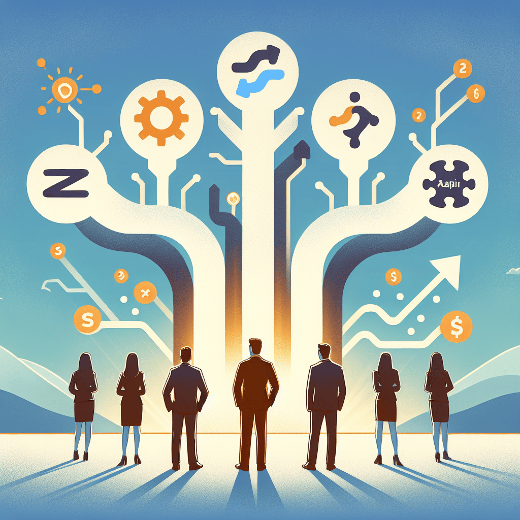 השוואה ויזואלית בין כלי אוטומציה פופולריים: N8N, זאפייר ואינטגרומט. התמקדות במסלול המוביל ל-N8N כהמלצה לעסקים לעבור לאוטומציה חכמה ויעילה יותר.