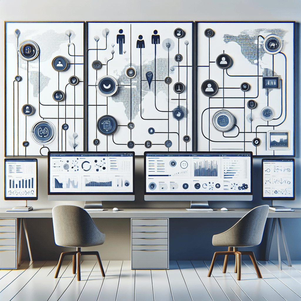השוואה בין סוגי מערכות לניהול לידים באמצעות דשבורדים גרפיים, תרשימים וטבלאות על רקע משרד מודרני – תצוגה הממחישה את היתרונות וההבדלים בין פלטפורמות ניהול לידים לעסקים בישראל